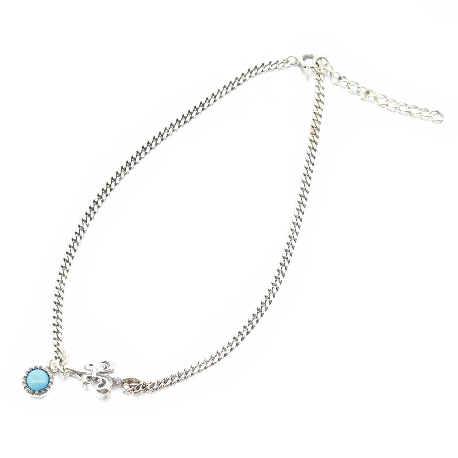 orris アンクレット ターコイズ スターリング シルバー 925 アラベスク 足首 ミサンガ チェーン バングル メンズ