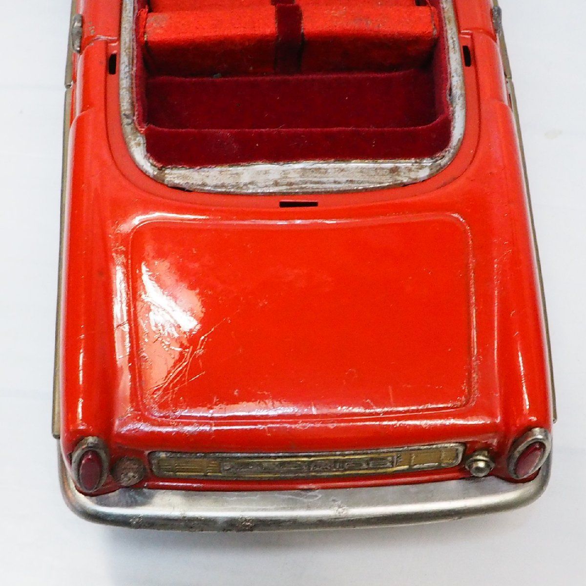 旭玩具【ルノー フロリード赤リペイント屋根欠】ブリキ tin toy car箱無 Asahi【Renault FLORIDE ルノー フロリード 赤リペイント 屋根欠