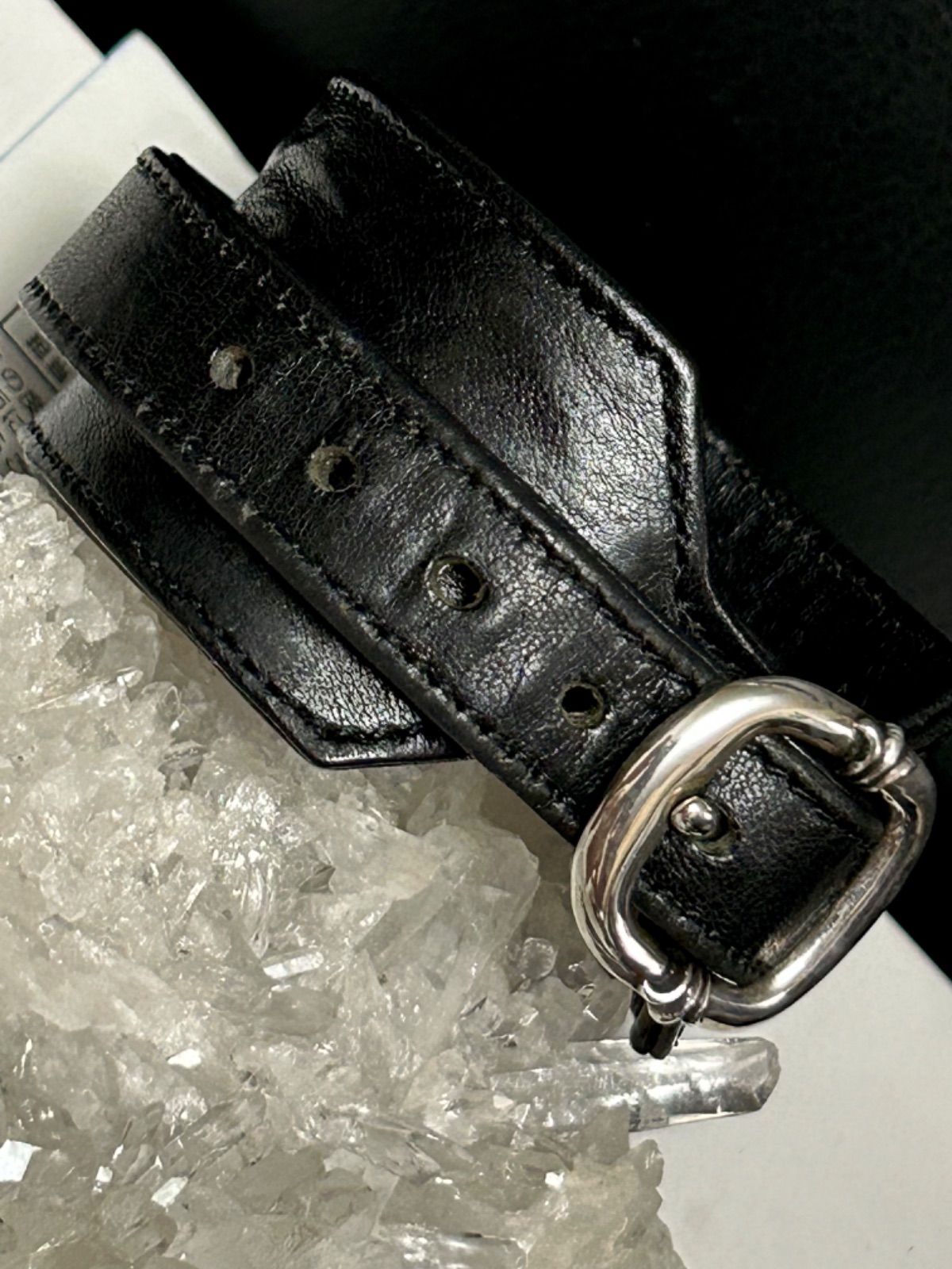 クロムハーツR&R TINY BUCKLEレザーブレスレット直営インボイス付美品