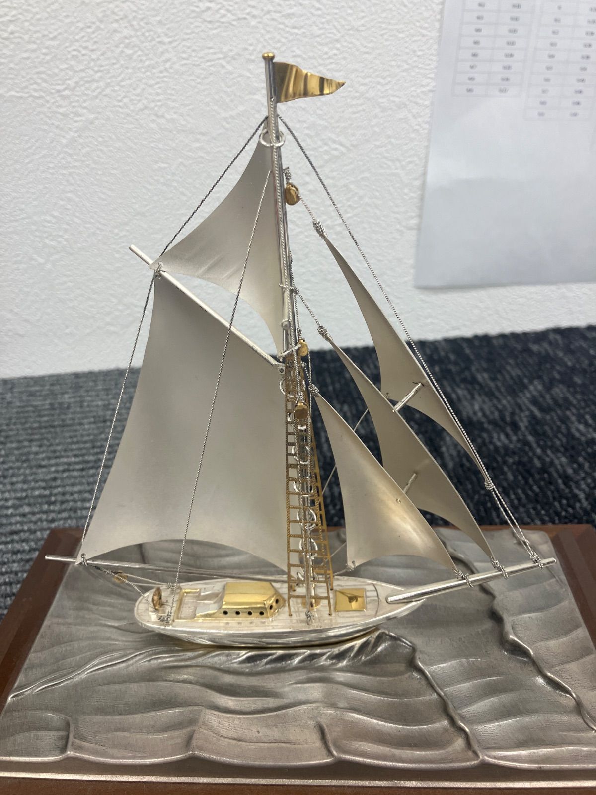 銀製　ヨット　置物　シルバー ☆銀製置物 ヨット 5号サイズ