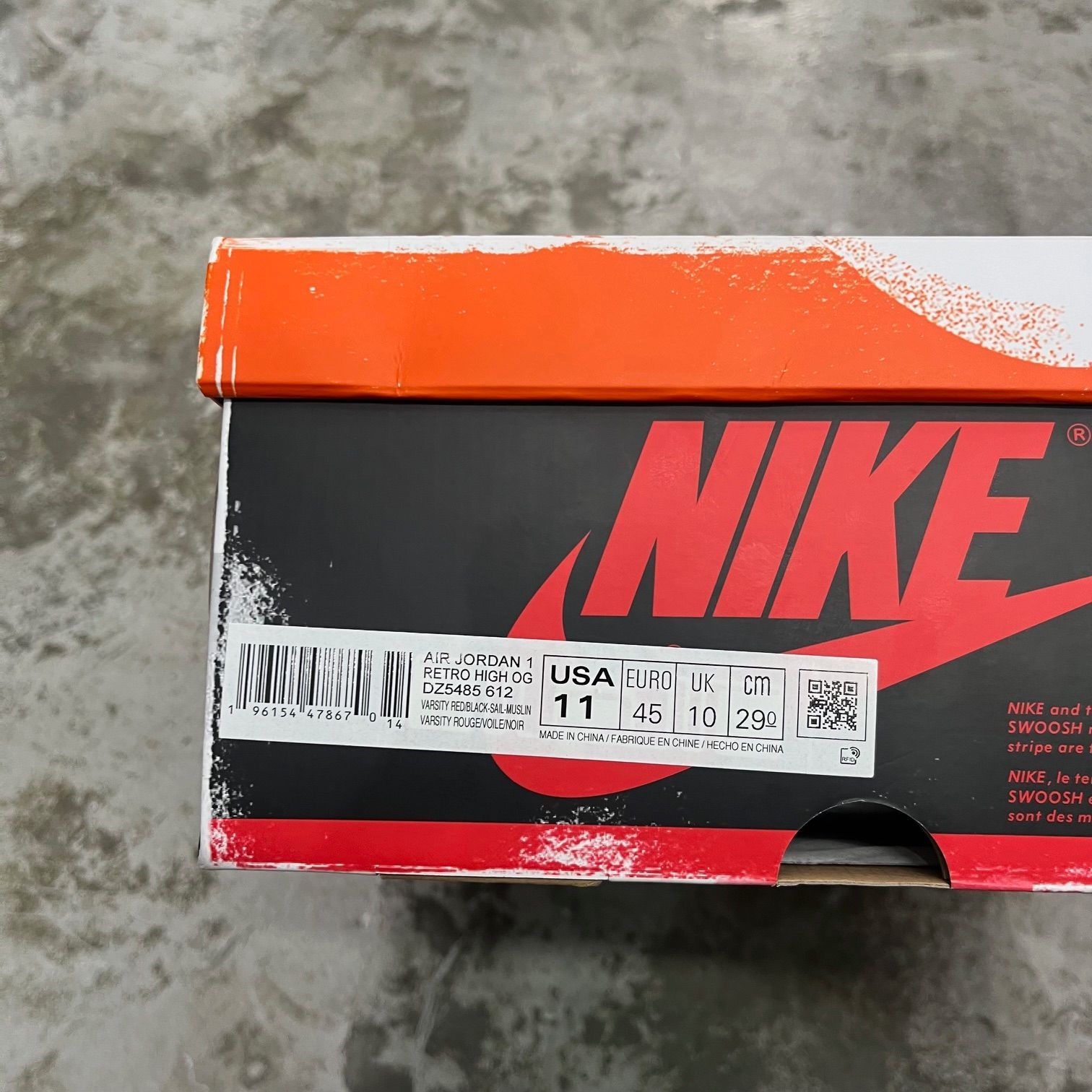 Nike Air Jordan 1 High OG Lost & Found Chicago DZ5485-612 シカゴ 