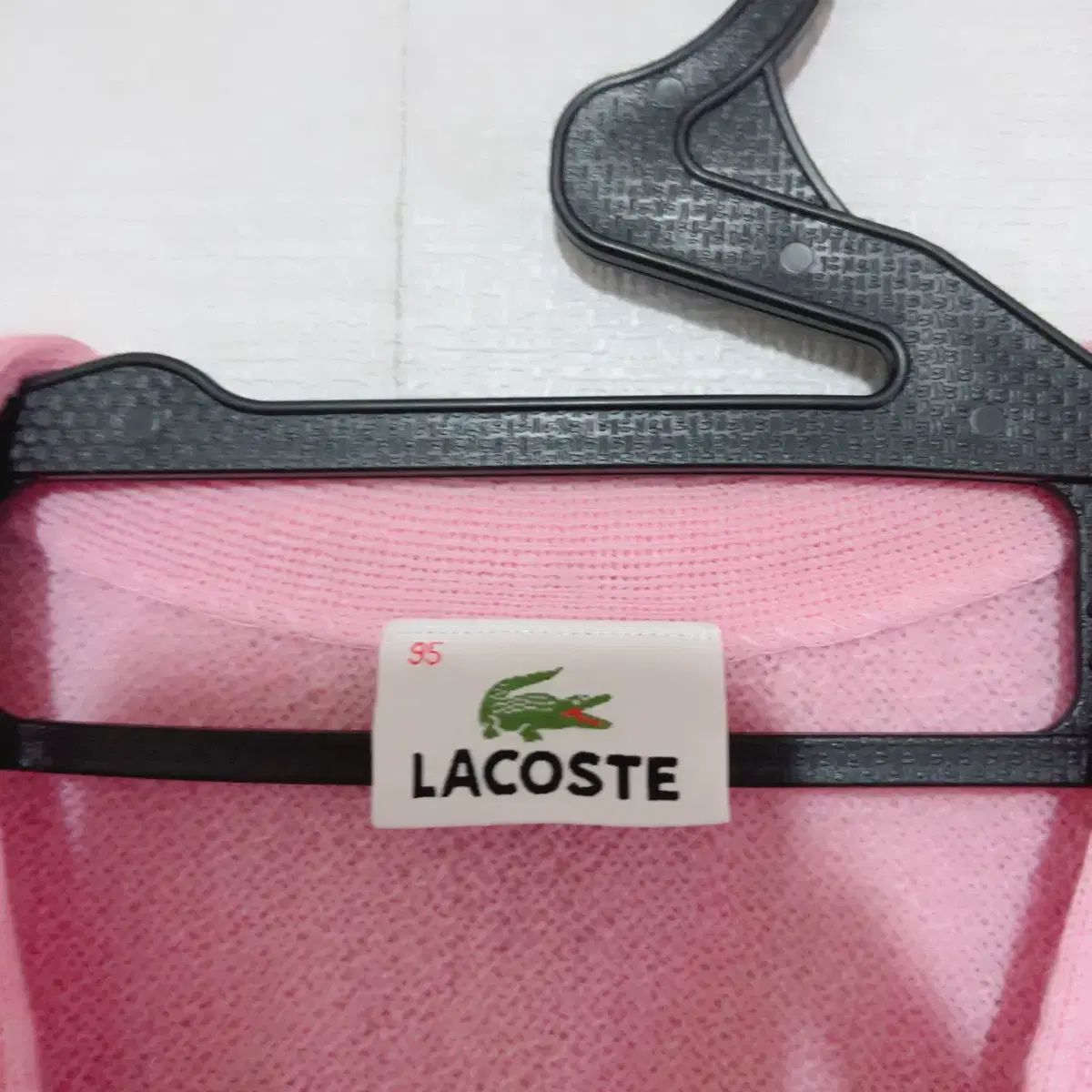  LACOSTE ラコステ ライトピンク ハイティーン ウール 秋 クロップド カーディガン 長袖 カーディガン ボレロ アンサンブル