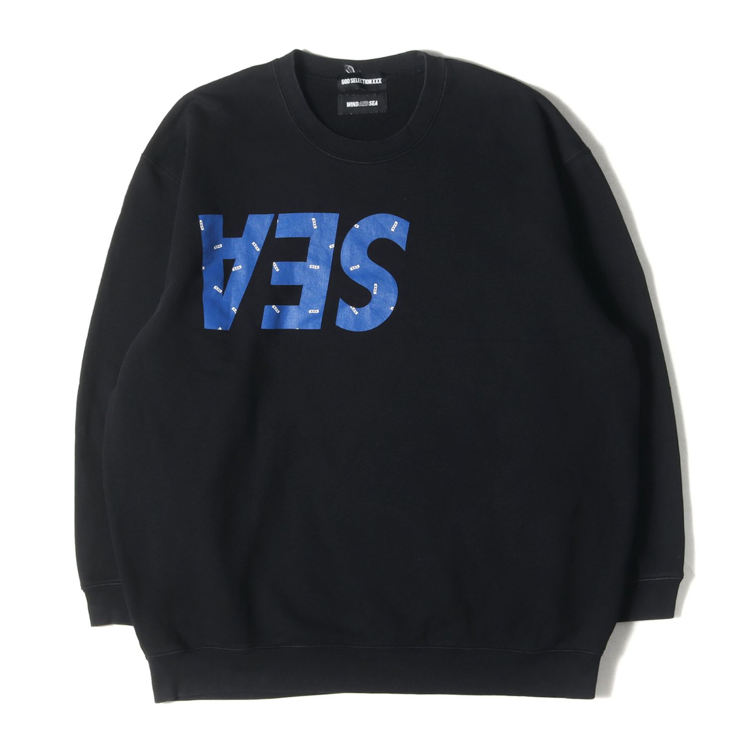 WIND AND SEA ウィンダンシー スウェット サイズ:XL / 20AW ×GOD SELECTION XXX モノグラムロゴ スウェットシャツ (MONOGRAM CREWNECK) / ブラック 黒 / トップス トレーナー コラボ【メンズ】【中古】 WIND AND SEA ウィンダンシー スウェット サイズ:XL / 20AW ×GOD
