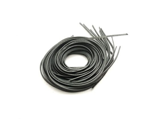 【10本パック】黒ヌメレース 黒 4mm巾×170cm 2.0mm厚 10本入 [レザークラフトぱれっと] 革ひも レース ヌメ革レース