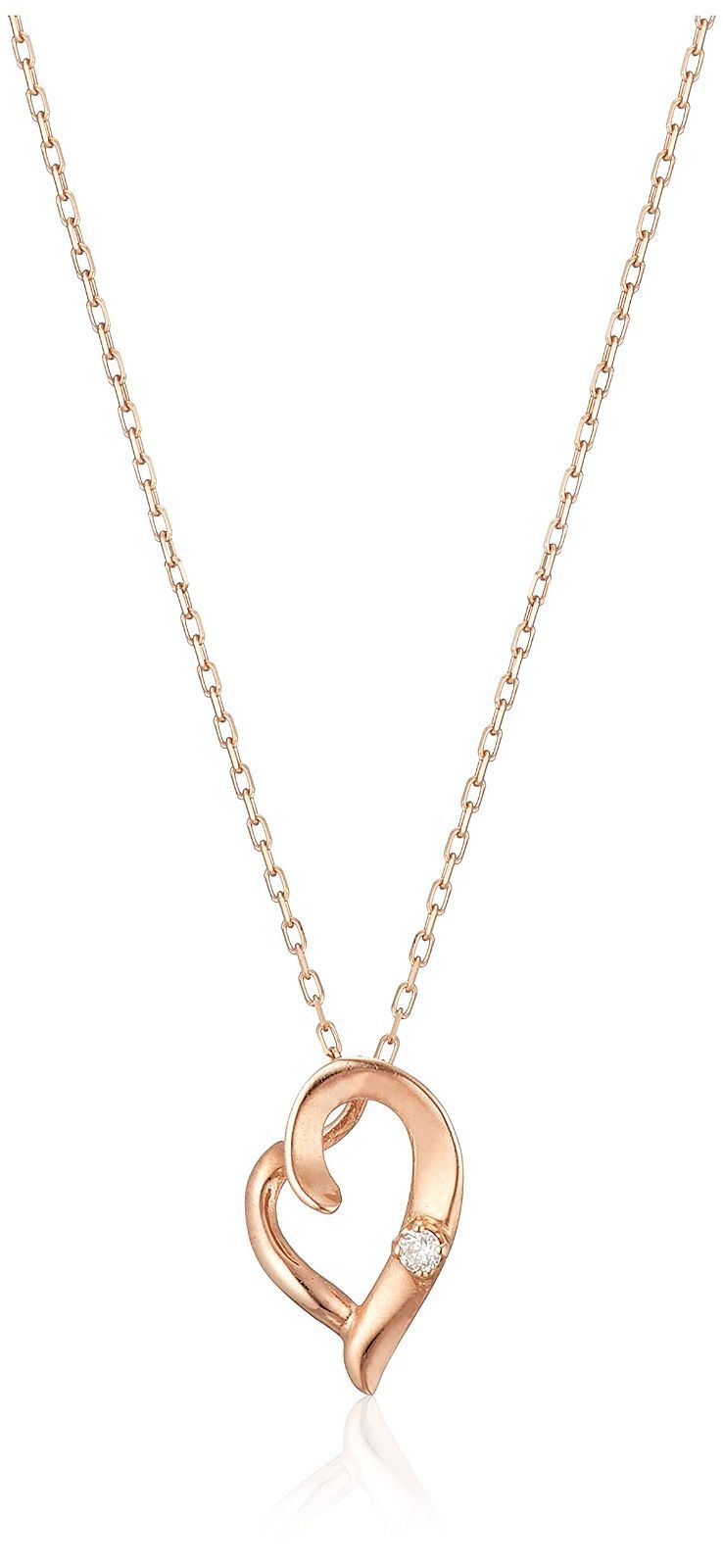 【人気商品】ハート ペンダントネックレス K10ピンクゴールド×ダイヤモンド CHD0116