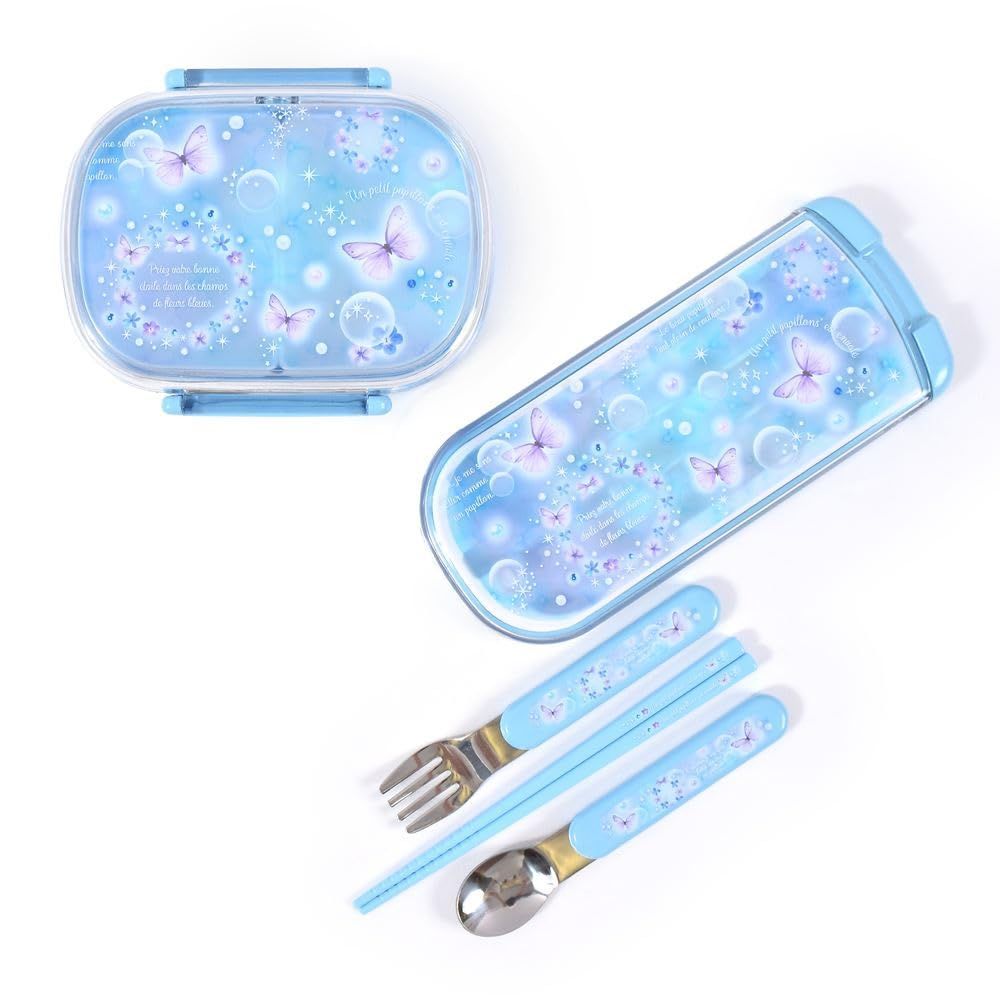 【新着商品】STYLE CANDY 子供用 お弁当箱 カトラリー おはし スプーン COLORFUL フォーク ランチグッズ 2点セット（ランチボックス・トリオセット） ムーンライトバタフライ N5803680