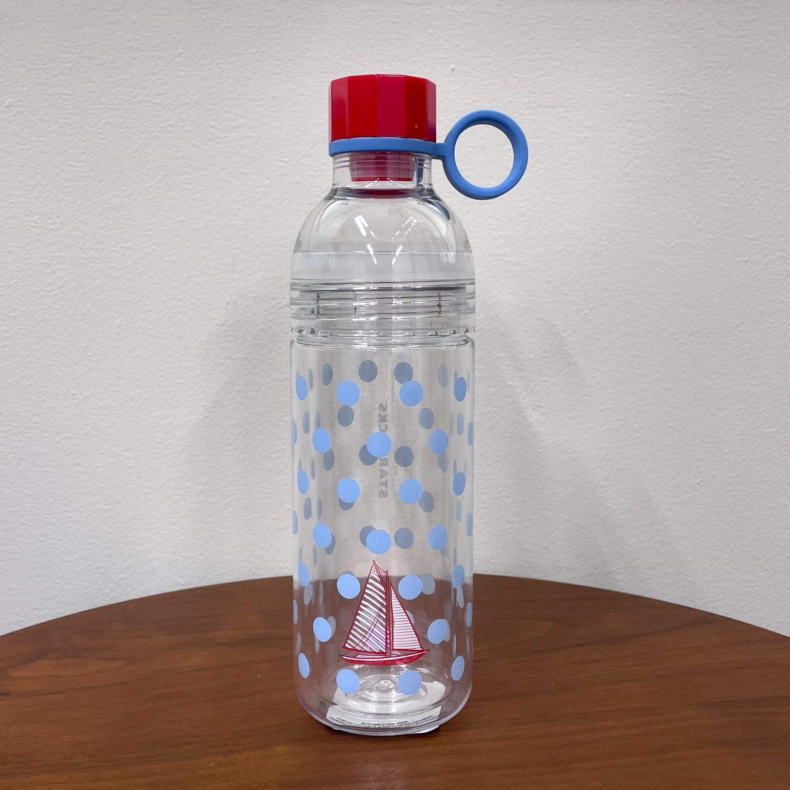 新品未使用】ストラップ付ダブルウォールボトルマリンドット473ml 