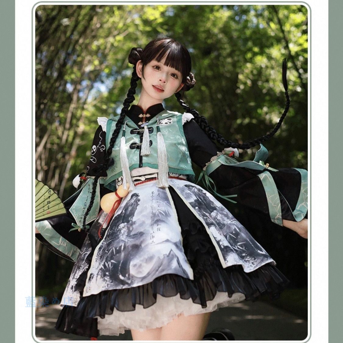 竹林妖精スタイルの魅惑ワンピース｜病みかわいい＆ゴスロリデザイン｜サブカル服セット