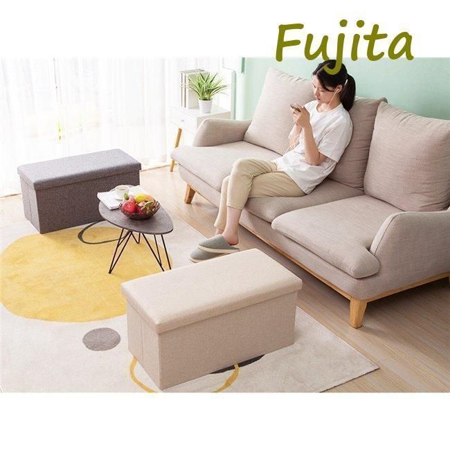 絶対必見! 収納スツール大容量折りたたみ座れる収納ボックス ペンチオットマン綿麻布製椅子クッションフタ付きチェアツールボックス 気配りのある