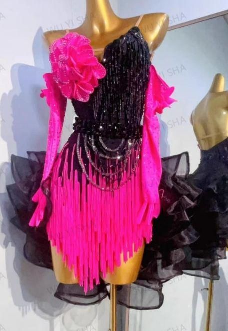 オーダーメイド 社交ダンス衣装 ラテンダンス フリンジ 色変更可 ドレス オーダーメイド 社交ダンス衣装 ラテンワンピース フリンジ 新品未使用