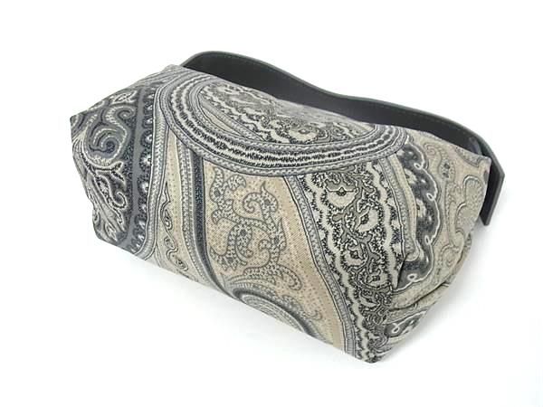 希少 ETRO バッグ ワンハンドル アクセサリーポーチ ペイズリー ハラコ 美品 エトロ ショルダーバッグ アクセサリーポーチ ペイズリー柄