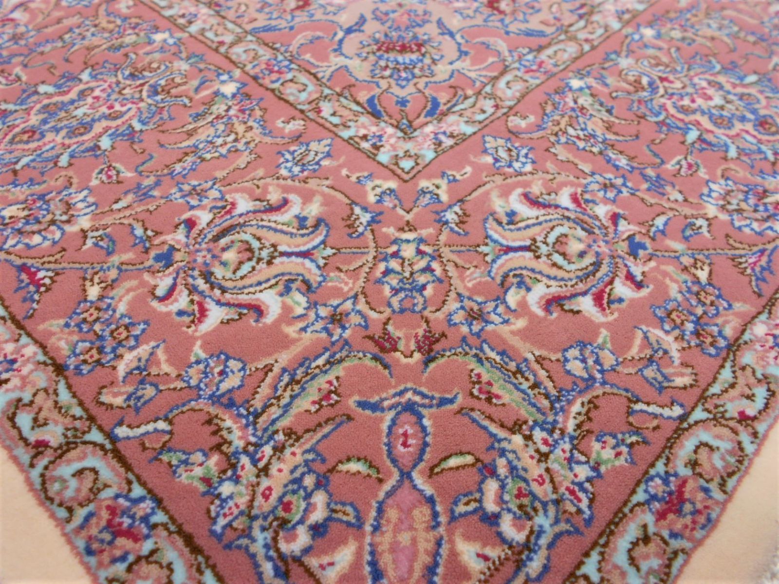 多色織、高密度！輝く 本場イラン産 絨毯！円形150cm‐200751 - カーペット