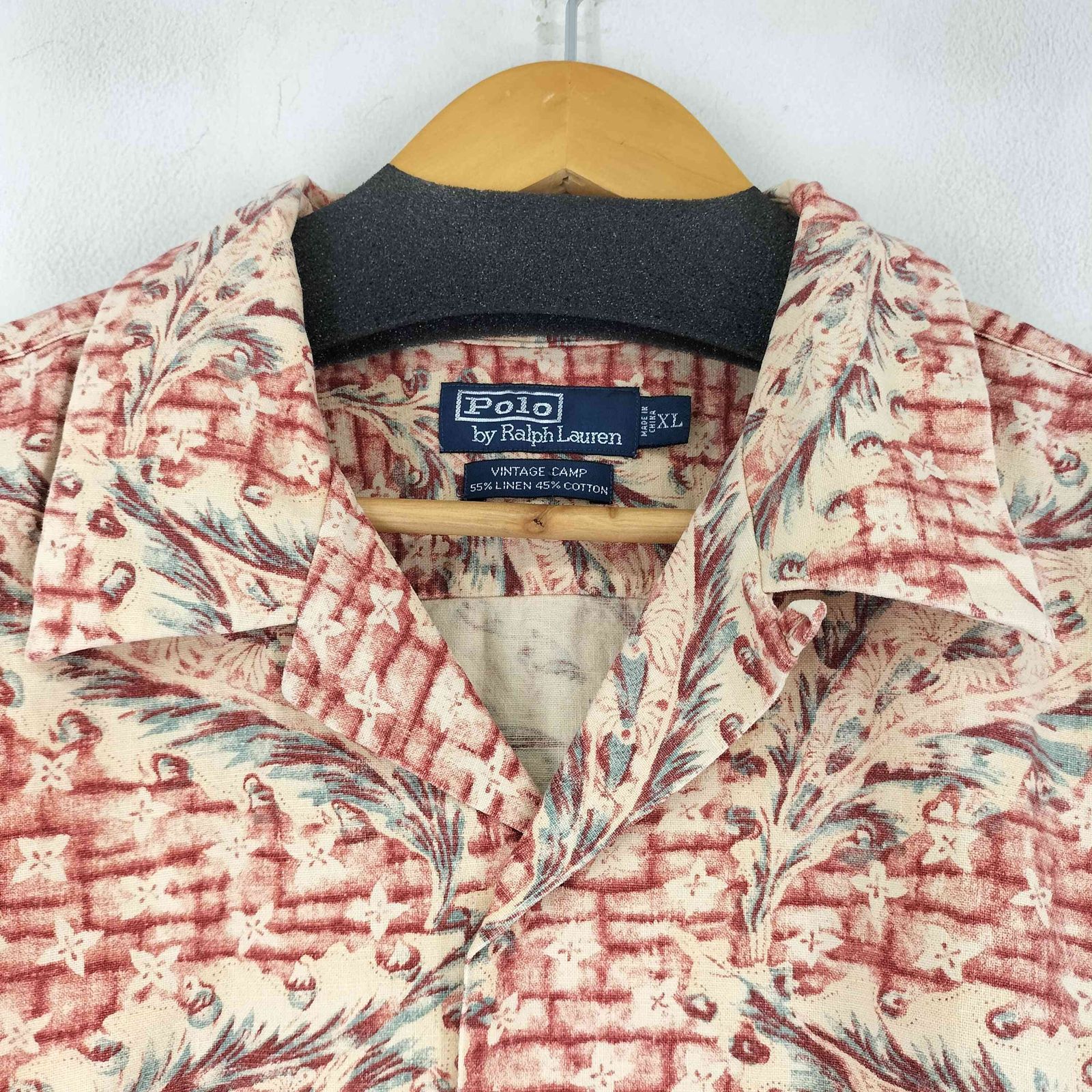 Polo by Ralph Lauren 90s VINTAGE CAMP 開襟 レア 90s Polo Ralph Lauren ビンテージキャンプ 開襟シャツ