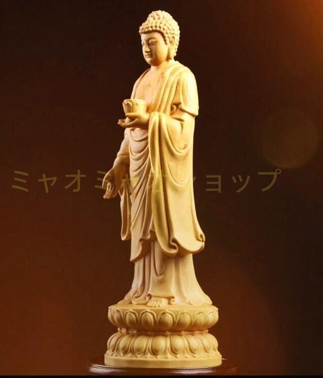 黄楊木彫刻実木如来木彫置物21 cmWPおすすめ注目1011