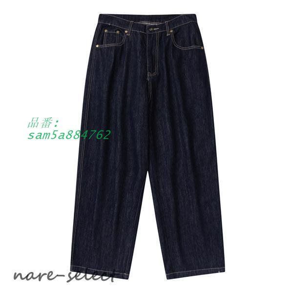 太デニムパンツ 新色 クラシック 太 B系 男女 ゆったり ジーンズ ストリート 黒 HIP メンズ ダンス ルーズフィット アメカジ系 バギー am5a884762