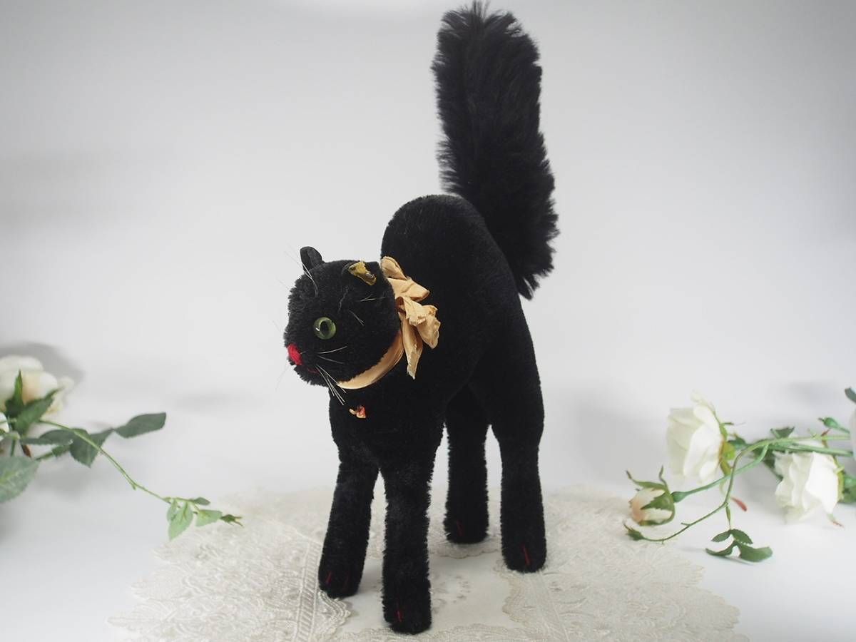 ☆シュタイフ☆Black Tom Cat 22cm☆ブラックトムキャット/黒猫☆