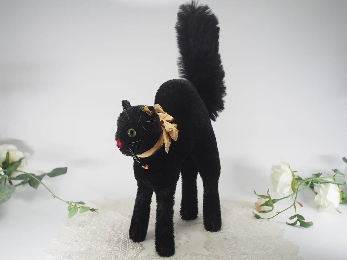 シュタイフ☆Black Tom Cat 22cm☆ブラックトムキャット/黒猫