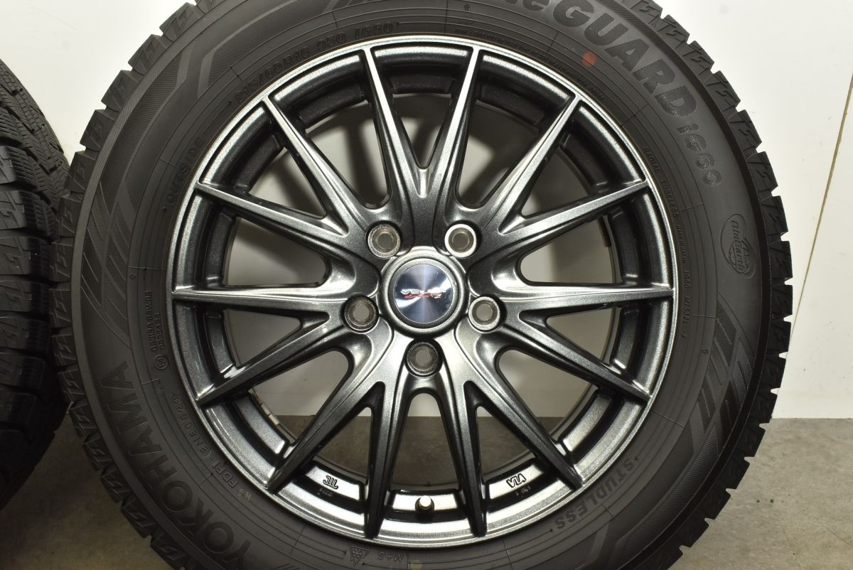 歓喜の バリ溝 ヴェルヴァ 16in 6.5J 53 PCD114.3 ヨコハマ アイスガード iG60 215 60R16 CX-3 オデッセイ ヴェゼル カムリ エスティマ