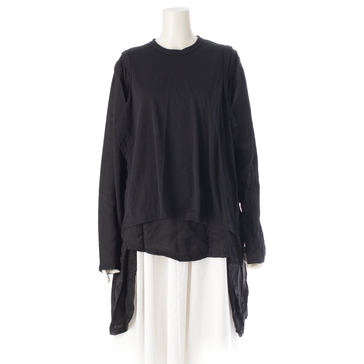 コムデギャルソン AD2025 ドッキング デザイン 長袖 カットソー トップス GJ-T005 ブラック S