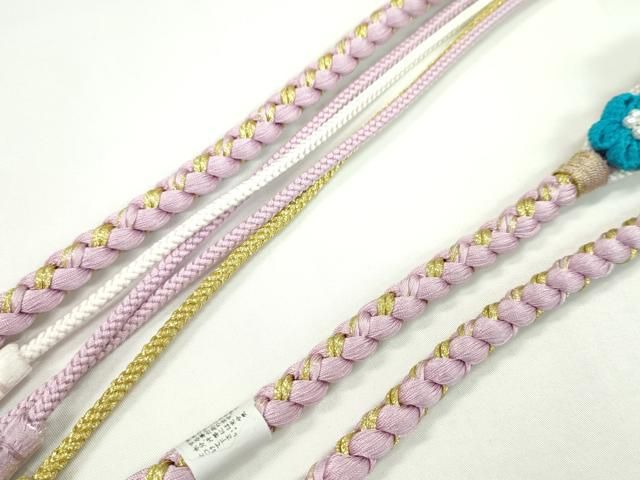 平和屋着物○和装小物 振袖用帯締め つまみ細工 飾り玉 花 パール 撫子