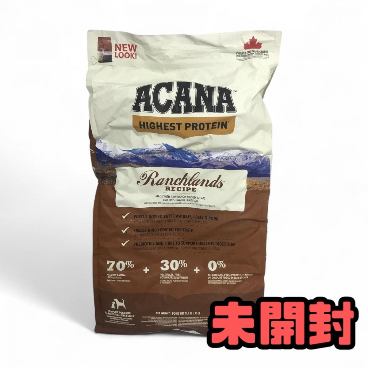 未開封 ドッグフード 11.4kg ACANA アカナ ハイエストプロテイン ランチランド レシピ 賞味期限2026.7.9 おまけ付 CRK833443相