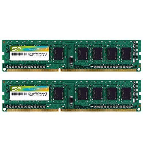 4GB×2_単品 SP Silicon Powerシリコンパワー デスクトップPC用メモリ 240Pin DIMM DDR3-1333 PC3-10600 4GB×2枚 SP008GBLTU133N22