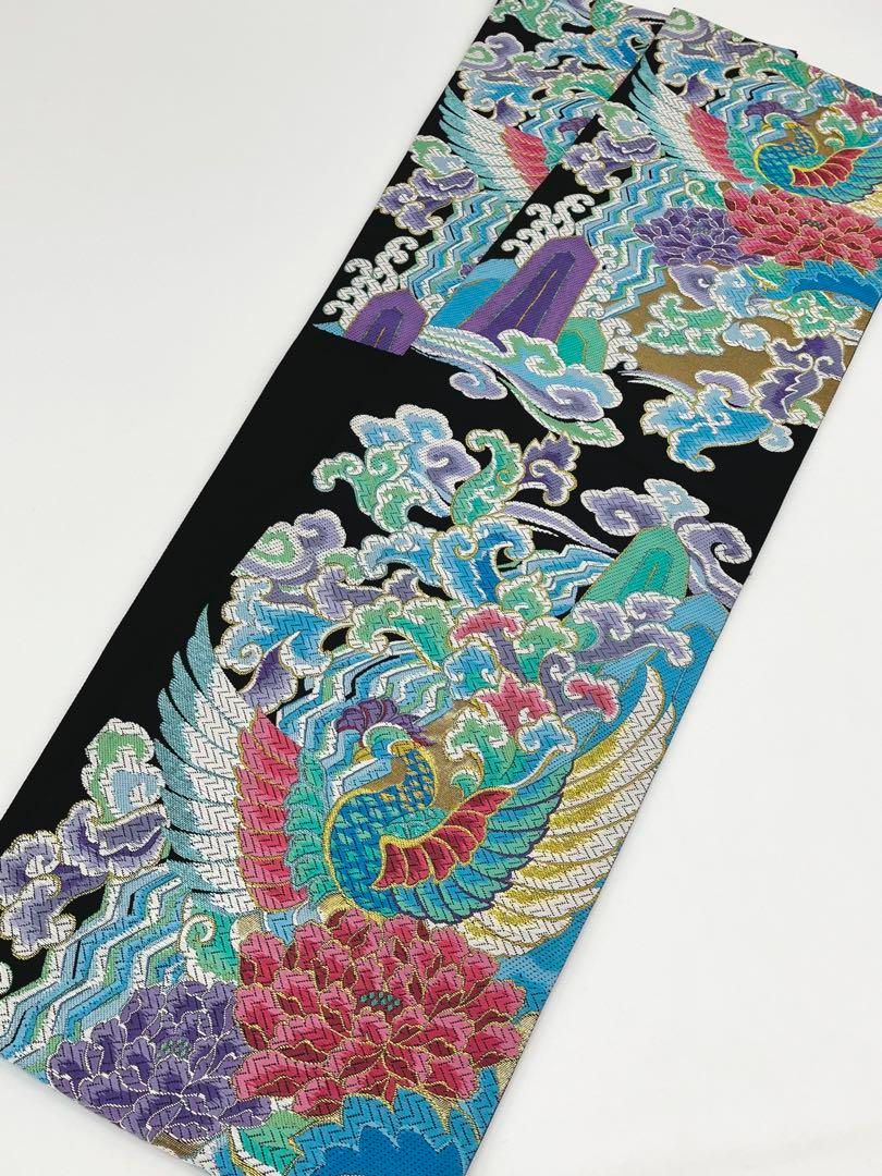 西陣織 大庄織物 袋帯 鳳凰 鳥 牡丹 正絹 六通 未使用品 Q1016 - メルカリ