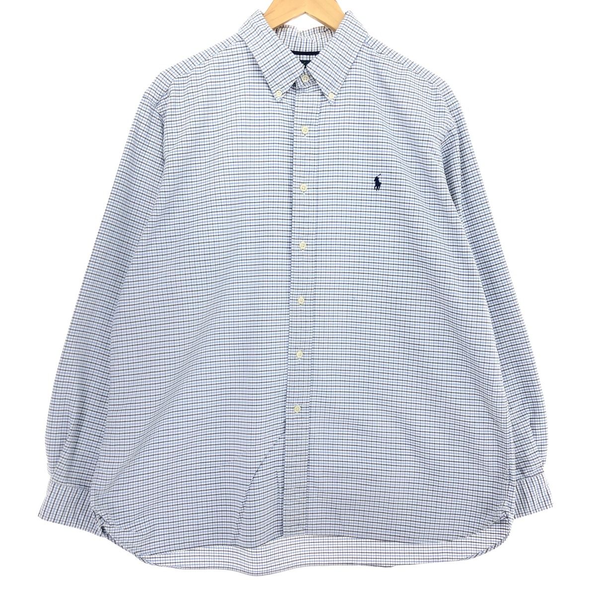 古着 ラルフローレン Ralph Lauren CLASSIC FIT ギンガムチェック 長袖 ボタンダウンチェックシャツ メンズXL/eaa464567