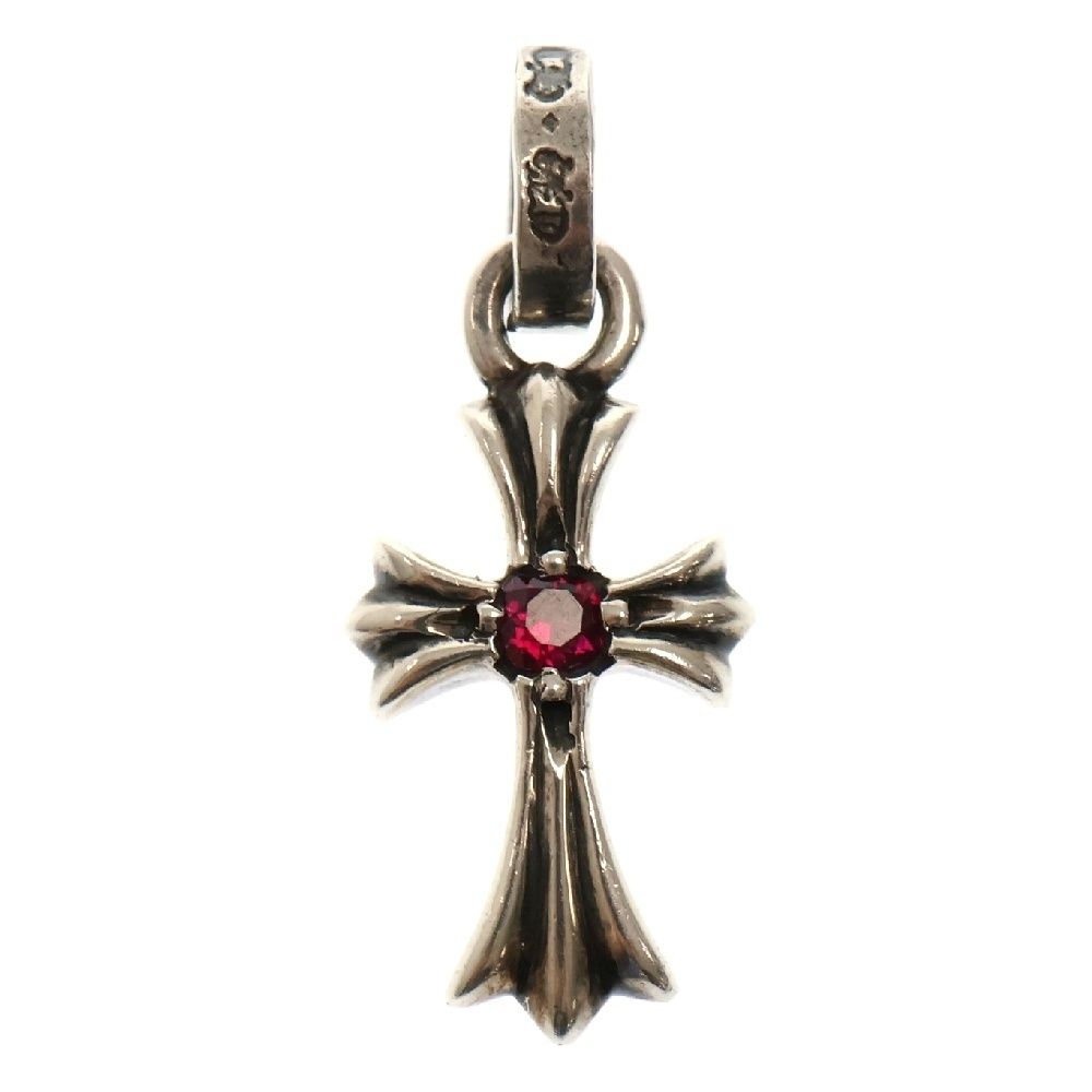 CHROME HEARTS クロムハーツ CRS BBYFAT RUBY ベイビーファット アフター1ルビー チャーム シルバーネックレストップ