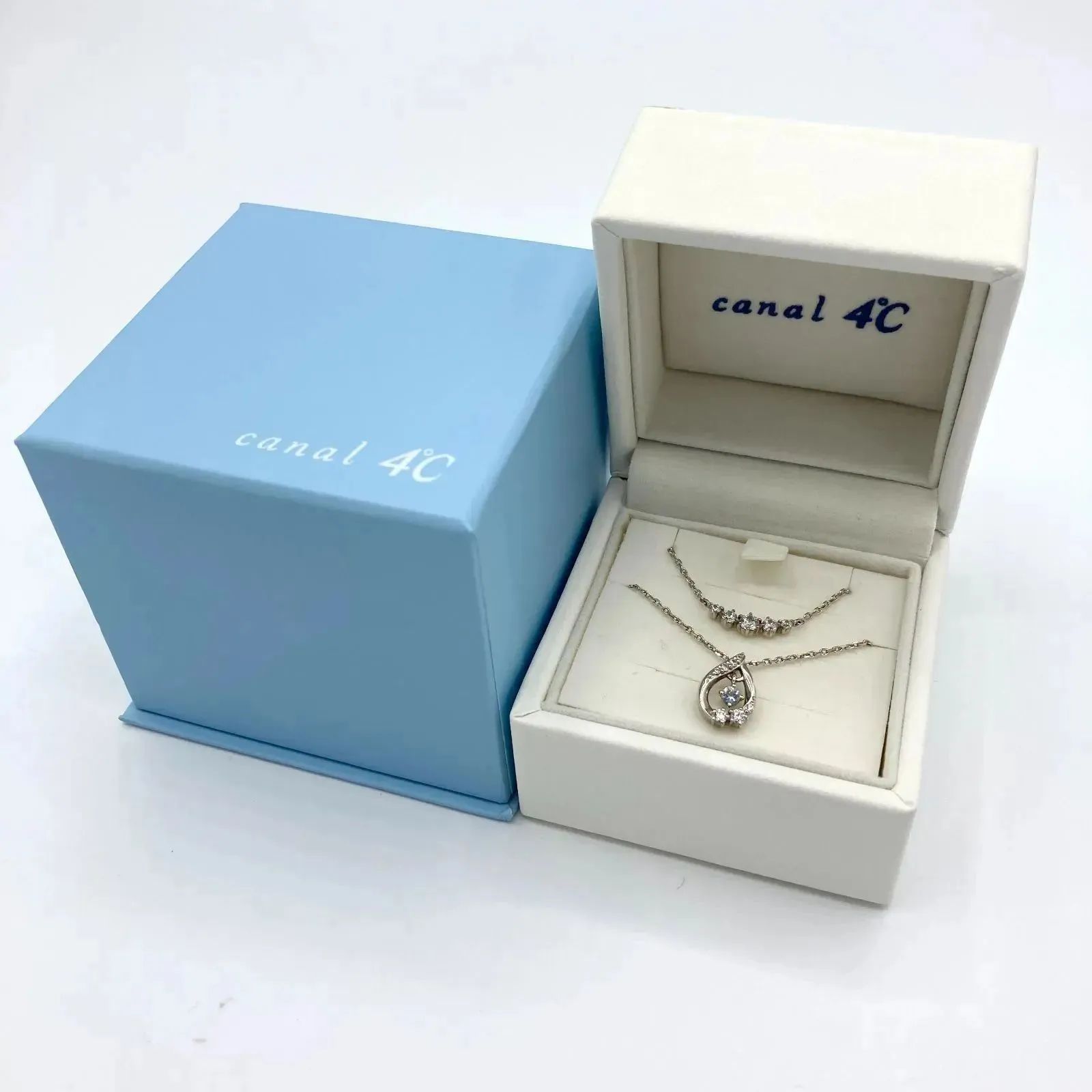 ▽【美品】10周年限定 Canal 4°c エターナルシルバーネックレス 2本 