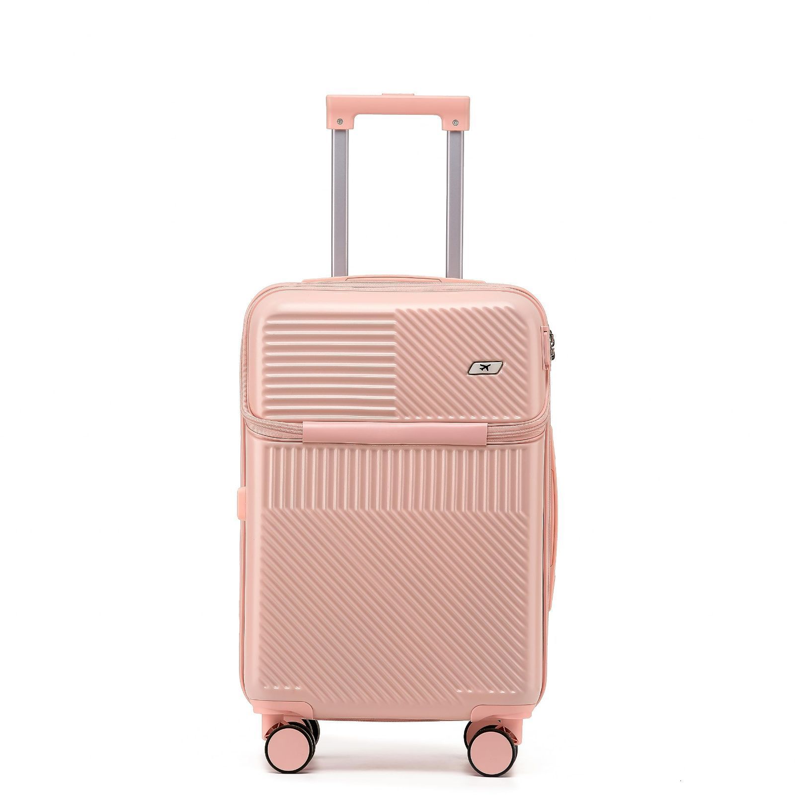 GGQAAA スーツケース トップオープン 軽い 飛行機持ち込みスーツケース 便利なスーツケース Sサイズ|1-3泊|45L Pink