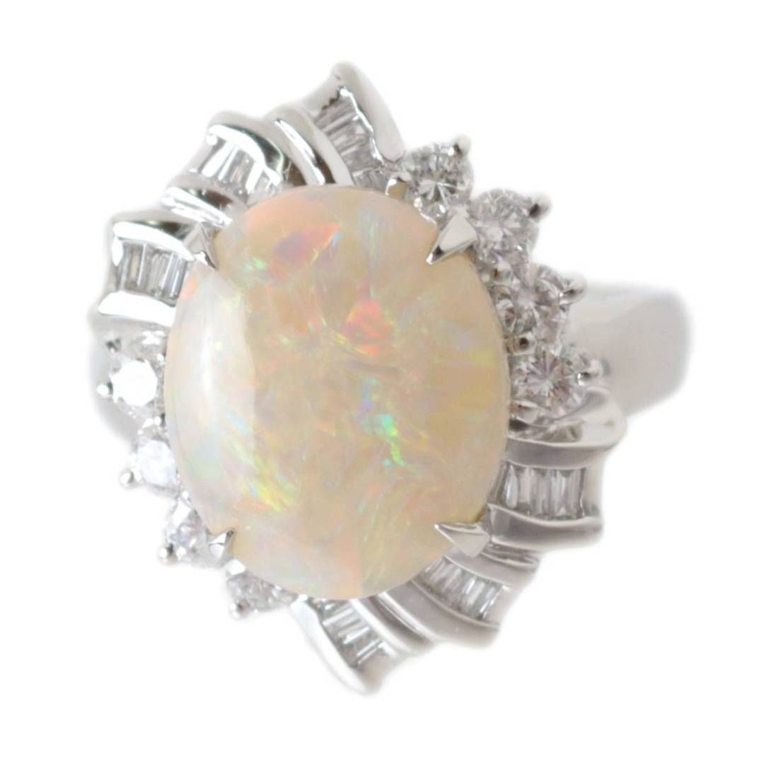 オパール リング 指輪 Pt900 プラチナ900 天然オパール 3.21ct 