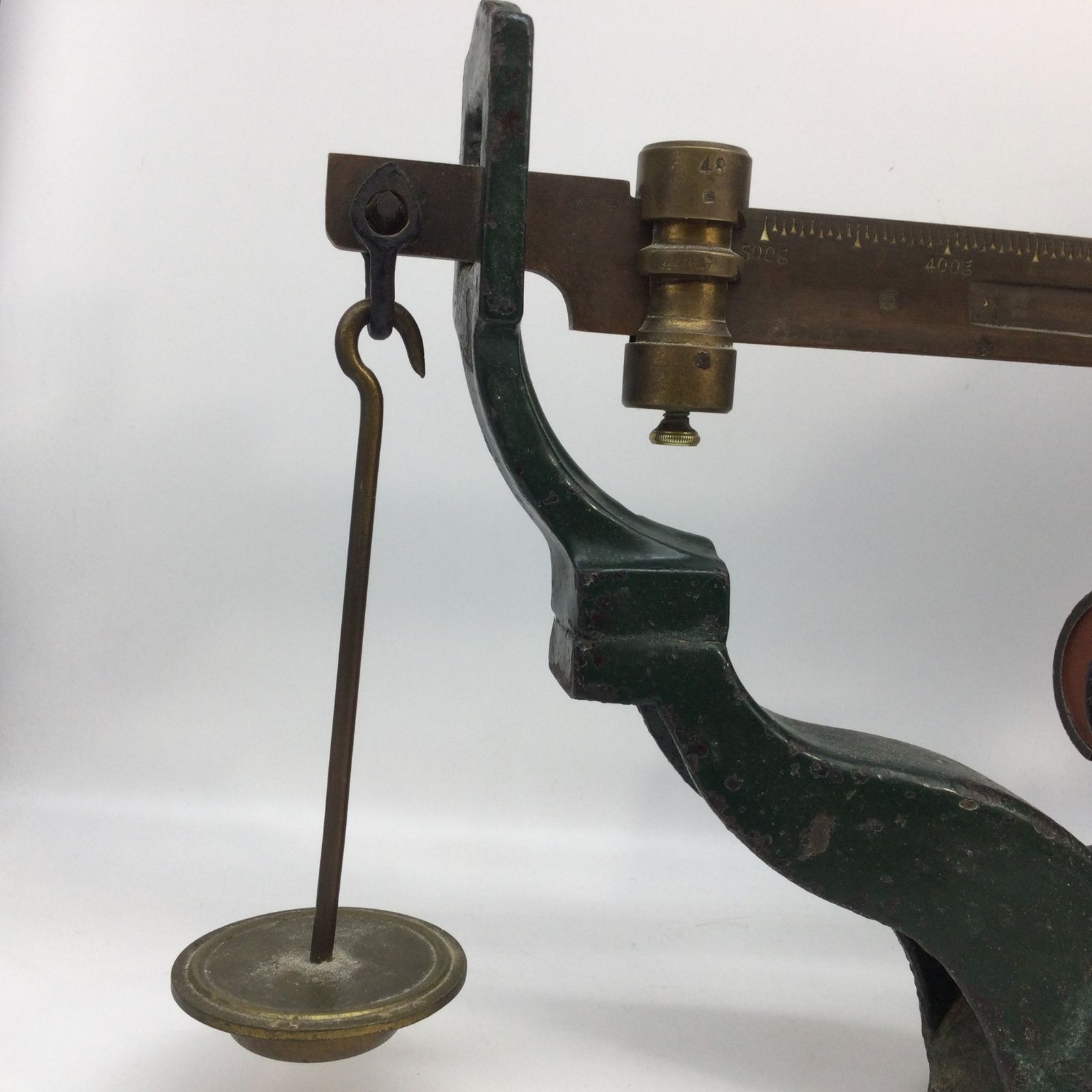 5397 【昭和レトロ】MIZUSHIMA 上皿桿秤 さおはかり 錘付き 上皿天秤