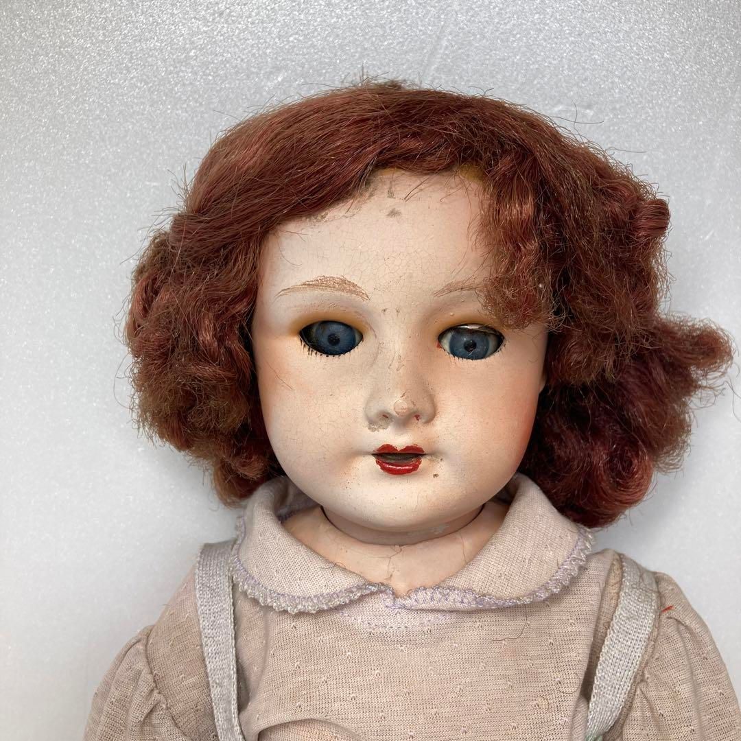 アンティーク ビスクドール オープンマウス クローズアイ 首裏にサイン