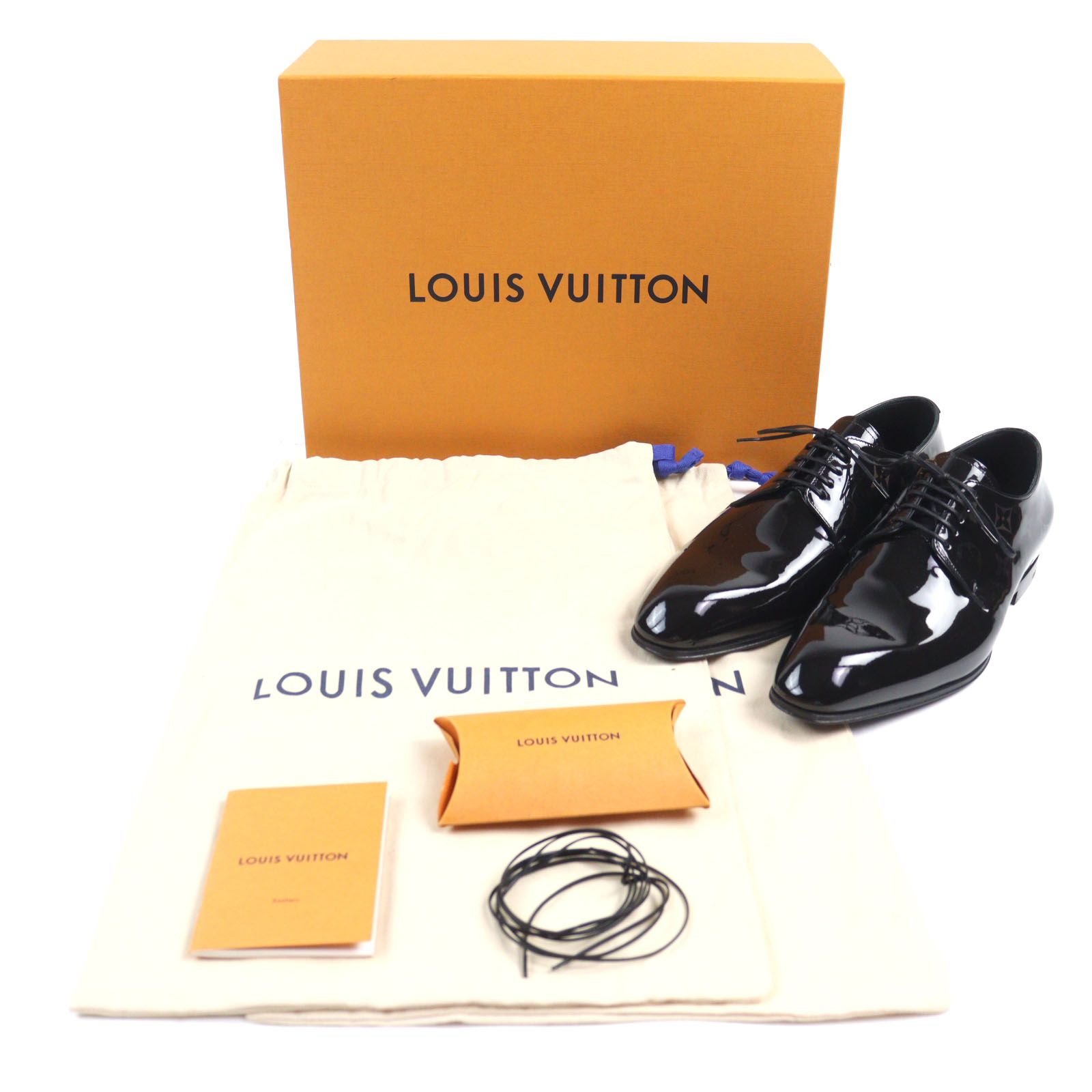 【美品】ルイヴィトンLOUIS VUITTON パテントレザー パンプス22.5 未使用品○LOUIS VUITTON ルイヴィトン LVヴァンドームライン