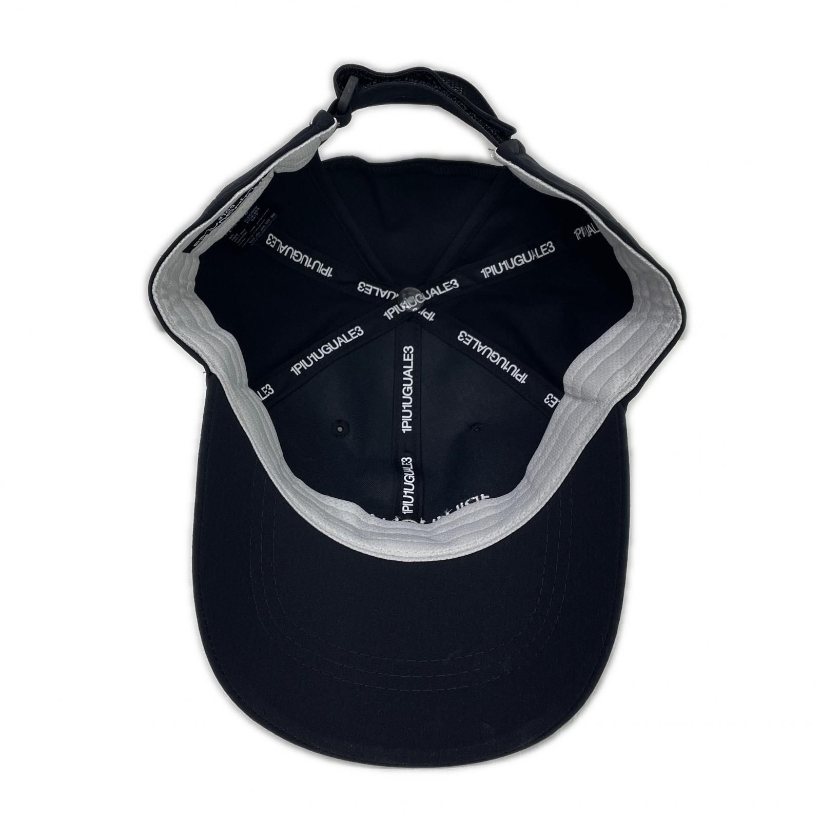 サイズも豊富。 ウノピュウノウグァーレトレ 1piu1uguale3 キャップ フリー 黒 ブラック ロゴ刺しゅう ポニーテイル