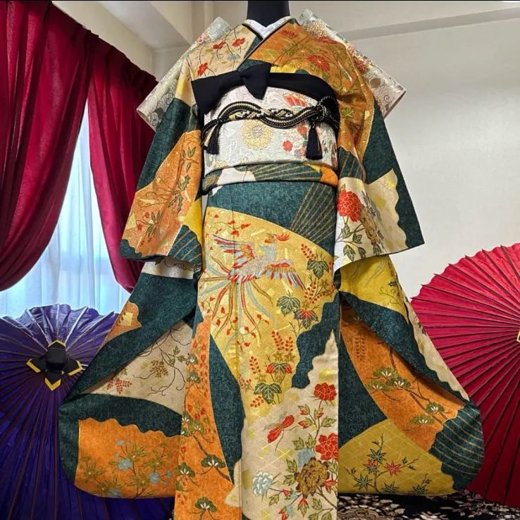 振袖フルセット(7点)・鳳凰・西武百貨店扱い・舞蝶 ・正絹