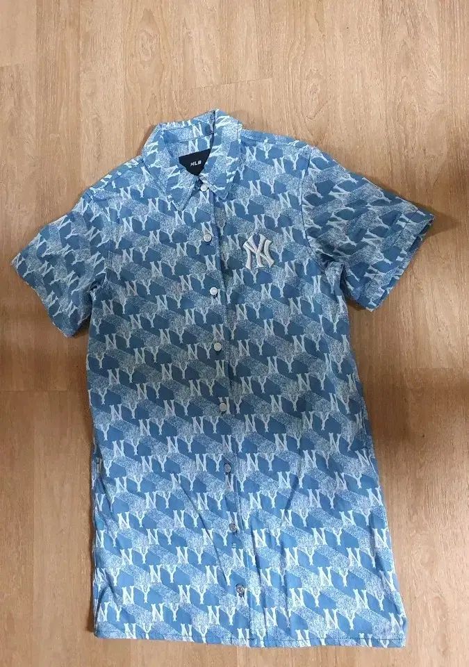 MLB ニューヨーク ヤンキース NY プリント 半袖ワンピース XS 85