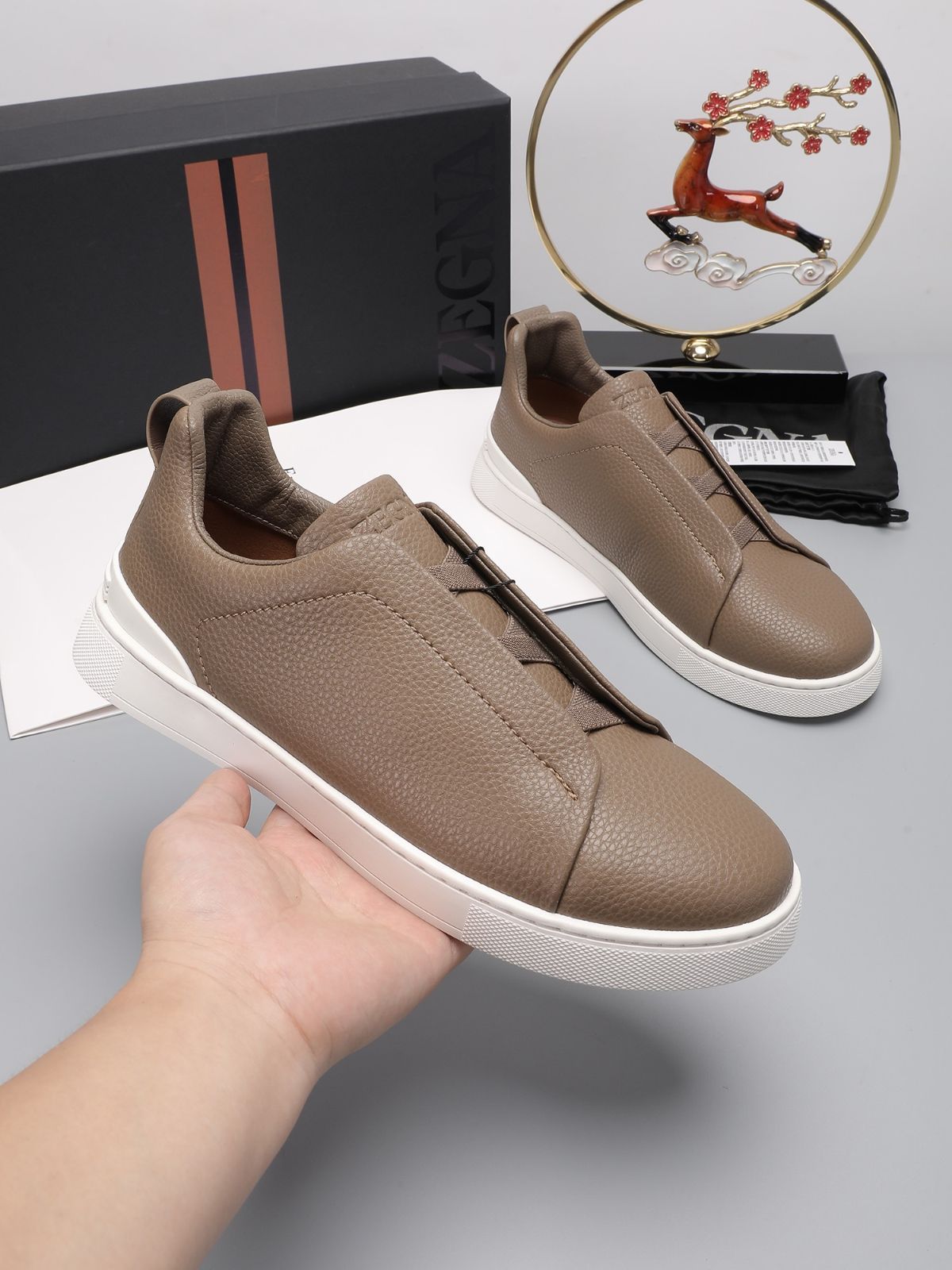 ZEGNA ジェニア トリプル スティッチ� メンズ カジュアル スニーカー16