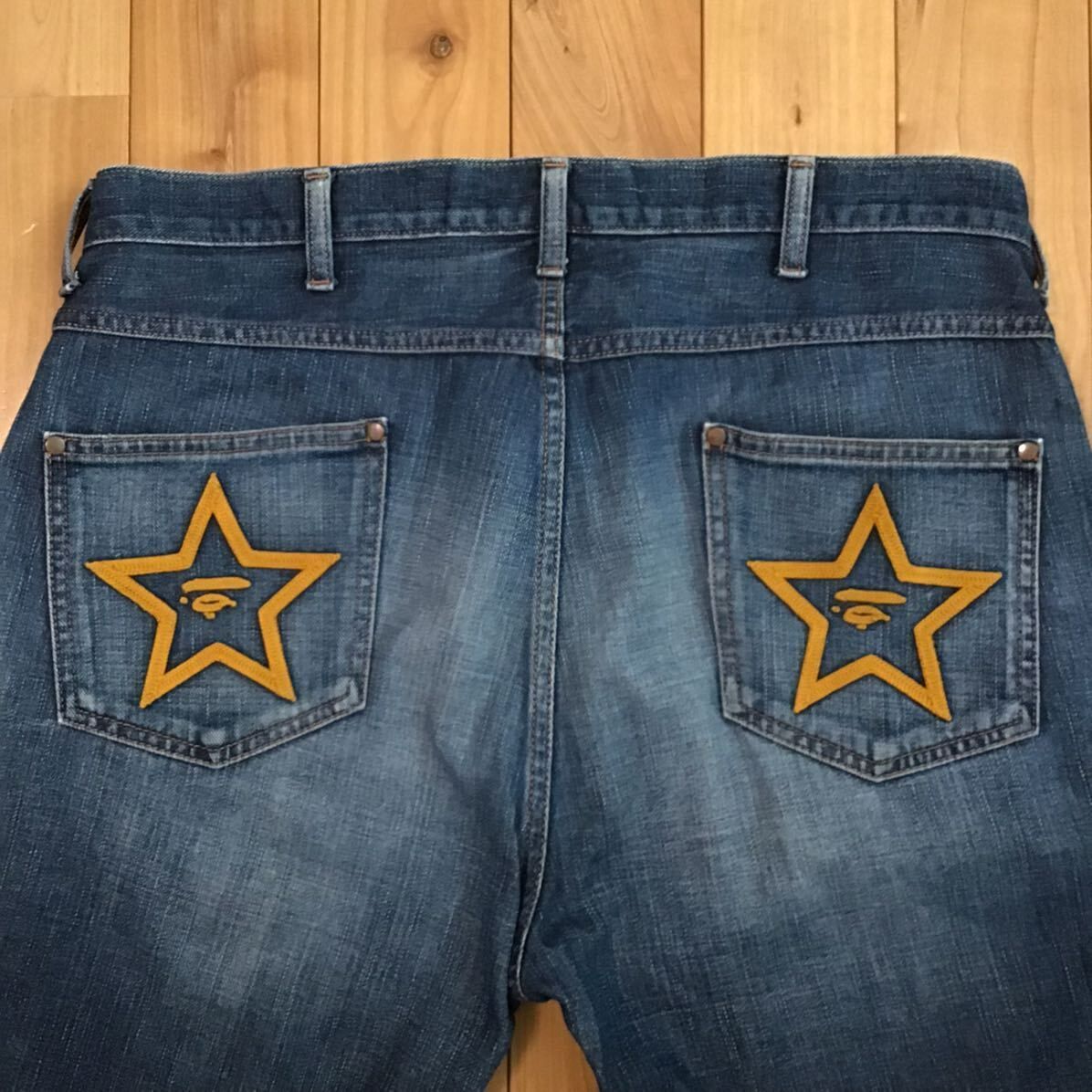 A BATHING APE スタージーンズ　刺繍 BAPE STA LOGO embroidery slim fit denim pants A Bathing Ape