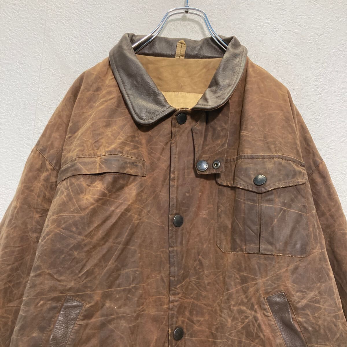 90s Barbour オイルド　ブッシュマンジャケット　BUSHMAN Barbour BUSHMAN オイルドジャケット L ブラウン バブアー ブッシュ