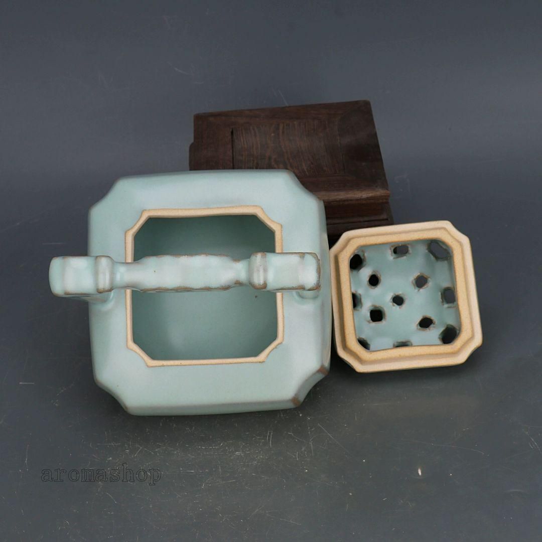 宋汝窯寿成殿皇後閣清涼寺提梁薫炉 香炉 陶磁器 装飾品 現代工芸
