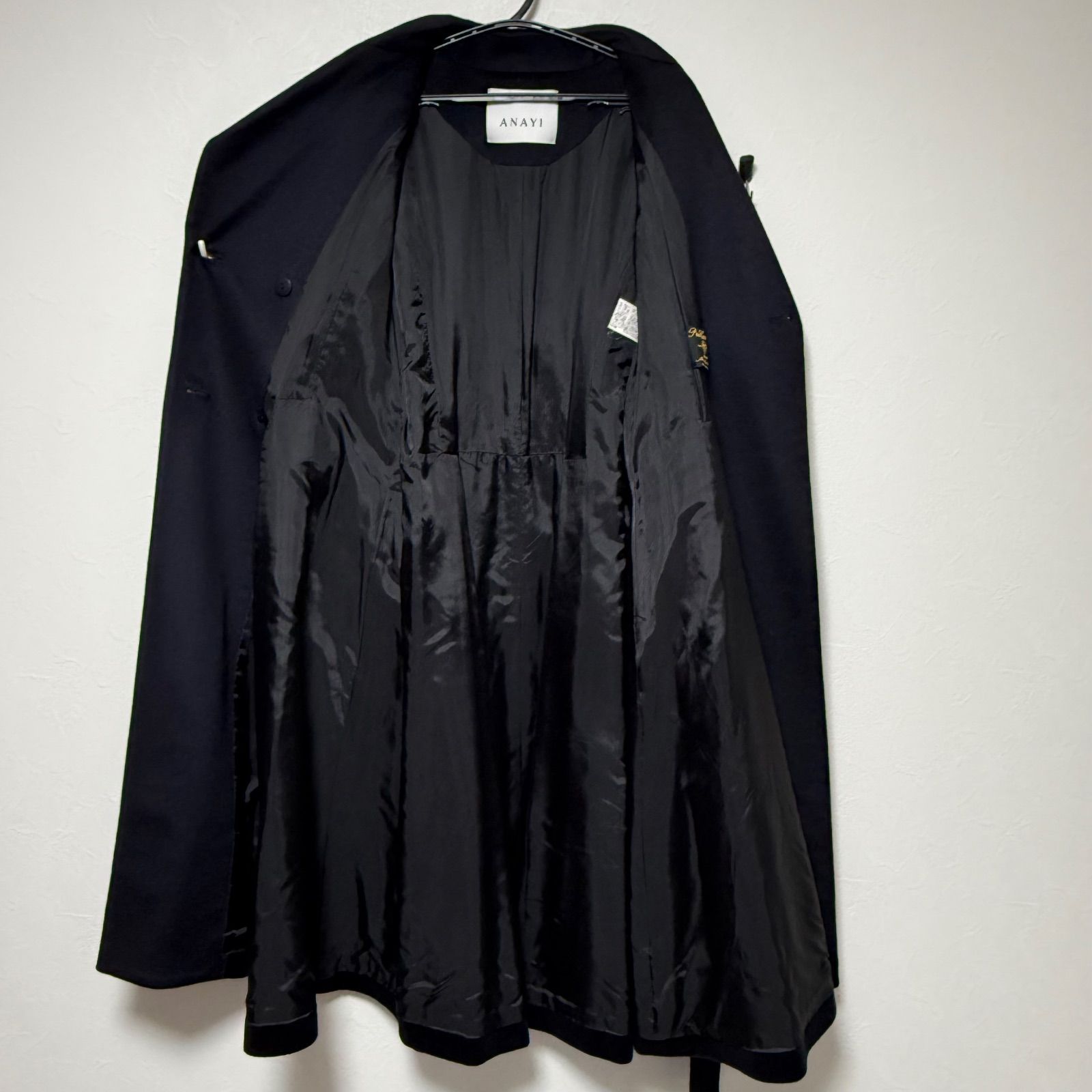 アナイ トレンチコート カシミヤ100 ブラック - メルカリ