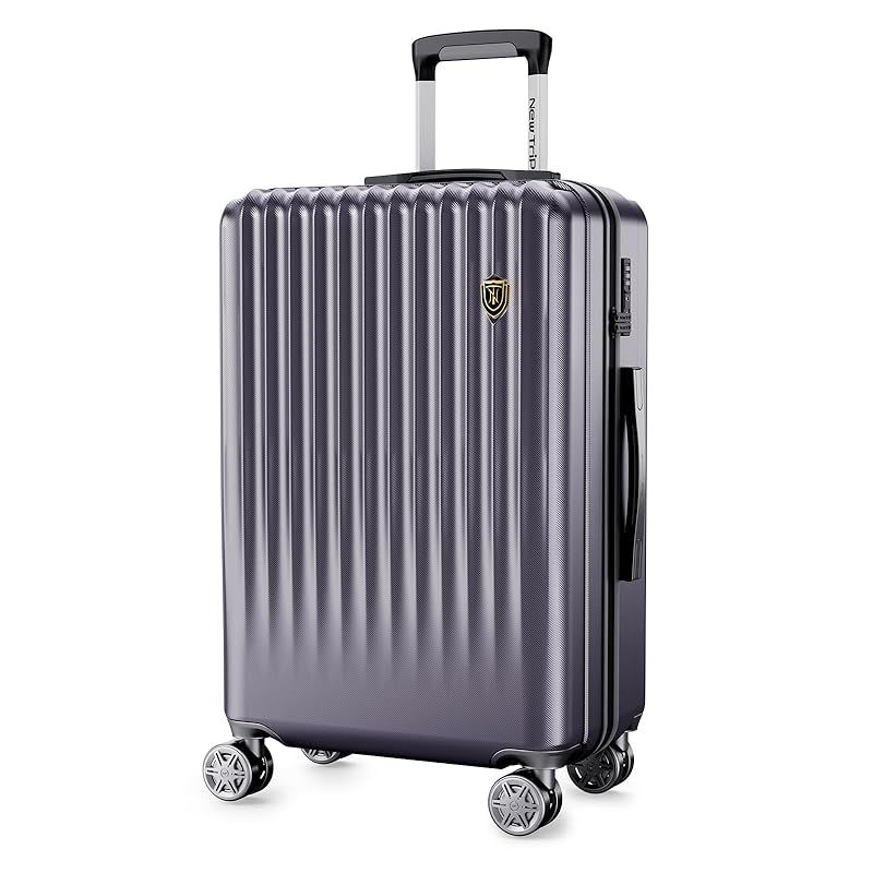 New Trip スーツケース キャリーケース ストッパー付き 機内持ち込み 軽量 大型 S M Lサイズ キャリーバッグ 耐衝撃 大容量 ファスナータイプ 静音 ダブルキャスター TSAロック 海外 旅行 ビジネス 出張 ダークパープル Mサイズ 0