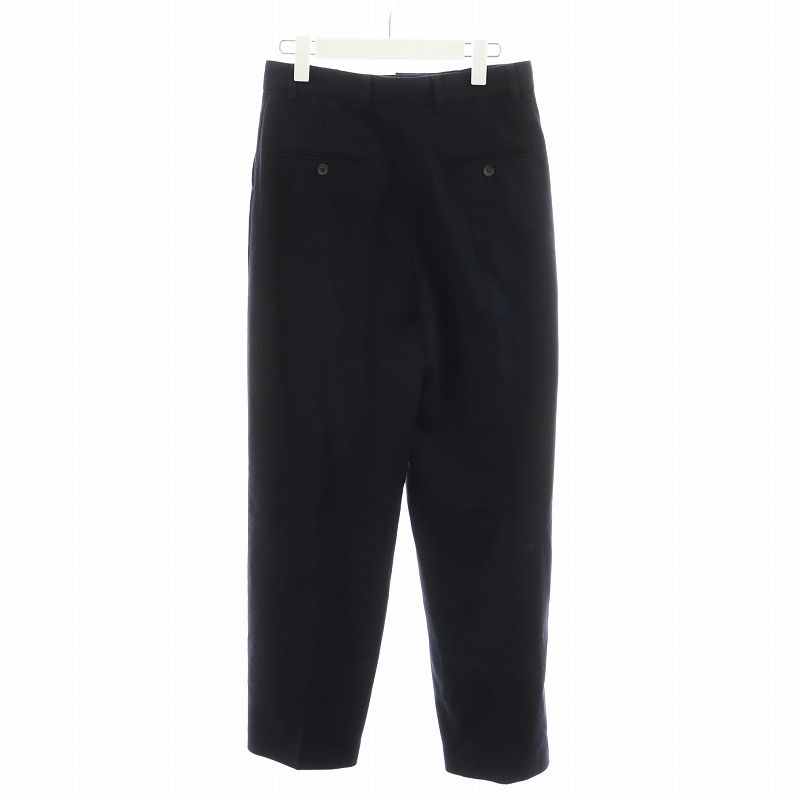 トーテム TOTEME 23AW ダブルプリーツ テーラードパンツ ウール 34 紺  