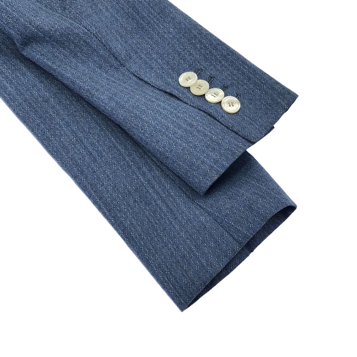  Kiton キートン ウールダブルセットアップスーツ ブルー ジャケット40 パンツ38 パンツセットアップ セットアップ