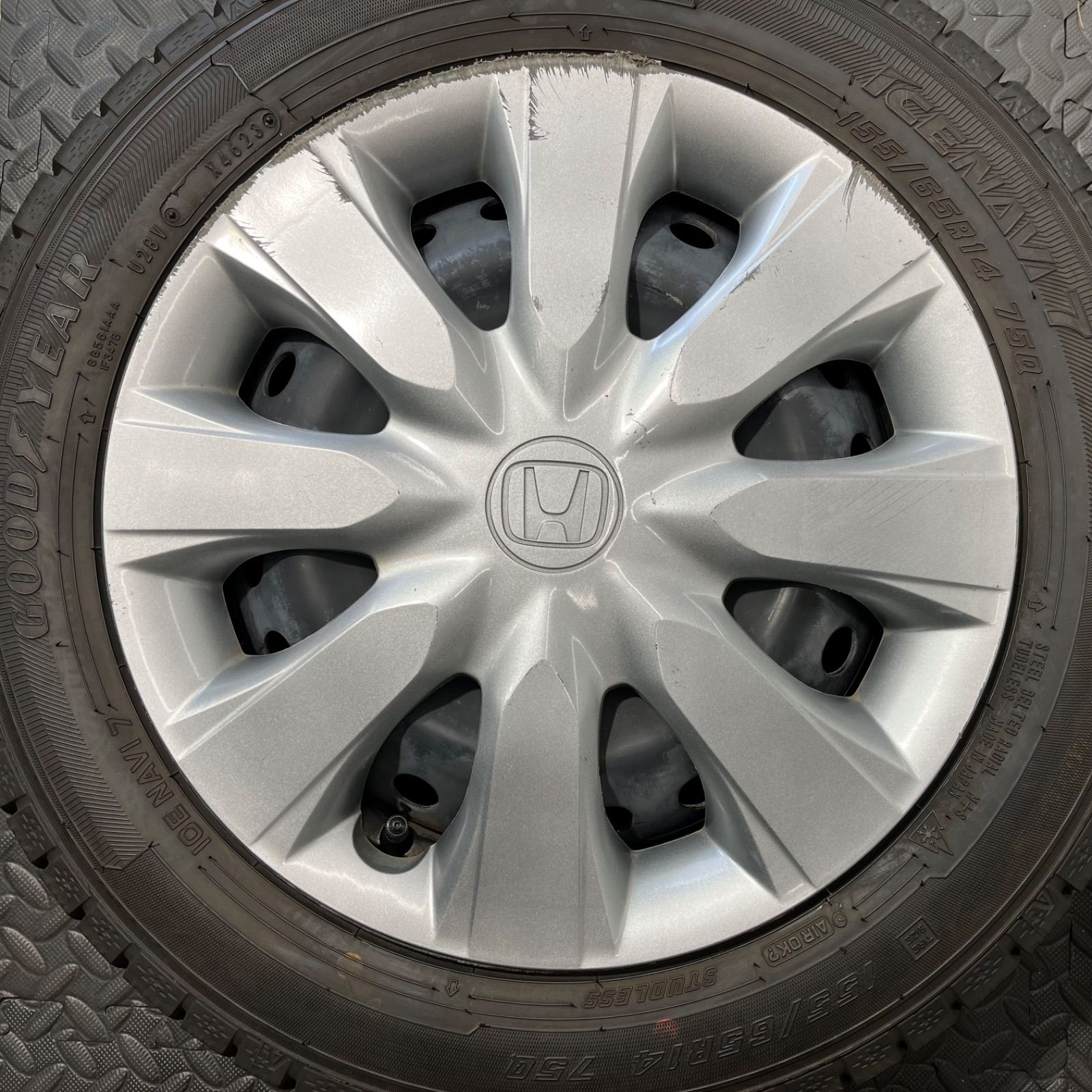 23年 155 65R14 グッドイヤー アイスナビ7 ホンダ JF1 N-BOX N-WGN N-ONE スタッドレスタイヤ