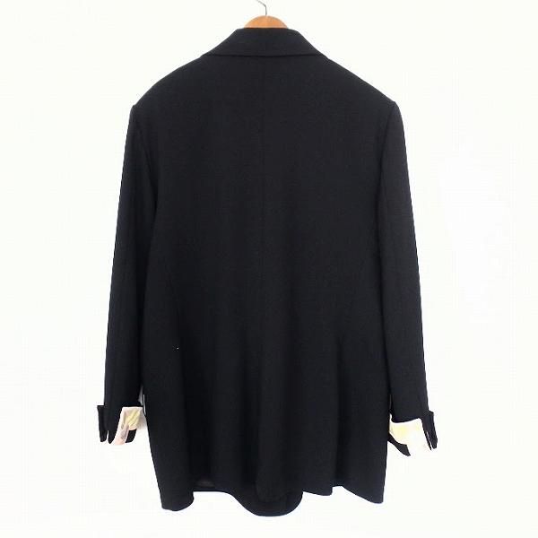 anc レオナール LEONARD ジャケット 46 黒 シルク 大きいサイズ