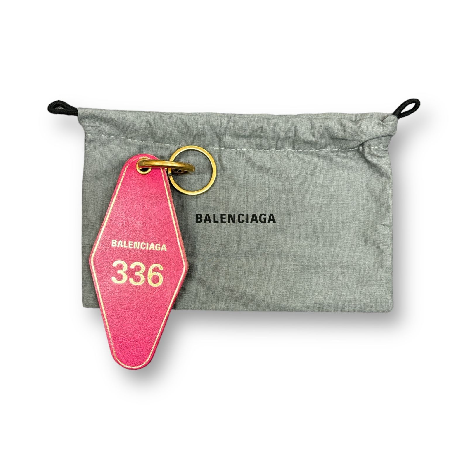 BALENCIAGA Hotel Diamond key ring キーホルダー レザー ホテルダイヤモンドキーリング バレンシアガ  ピンク/ゴールド  F  477432  71271A7