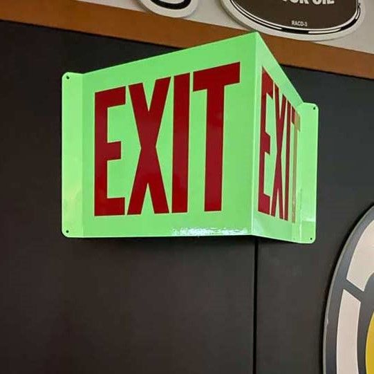 EXIT 看板 出口 蓄光サイン 非常サイン セキュリティサイン アメリカン